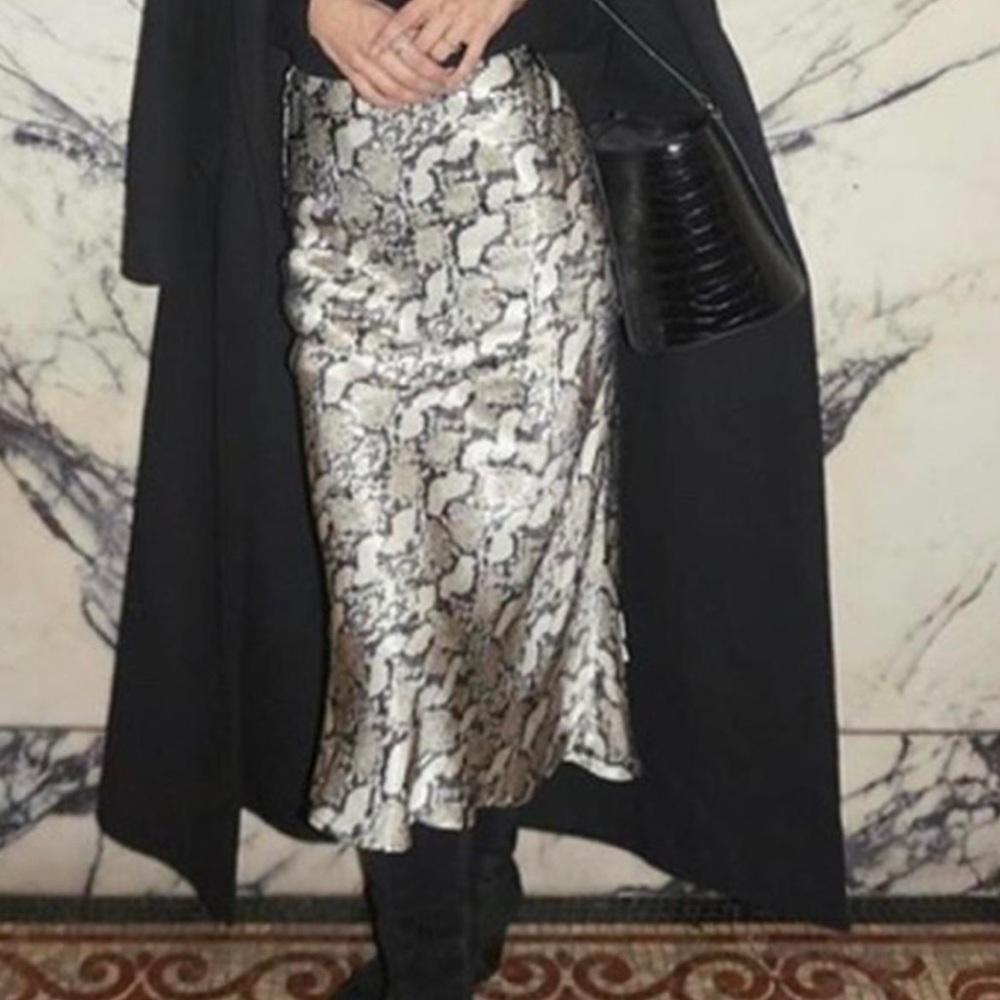 H&M snakeskin midi skirt
